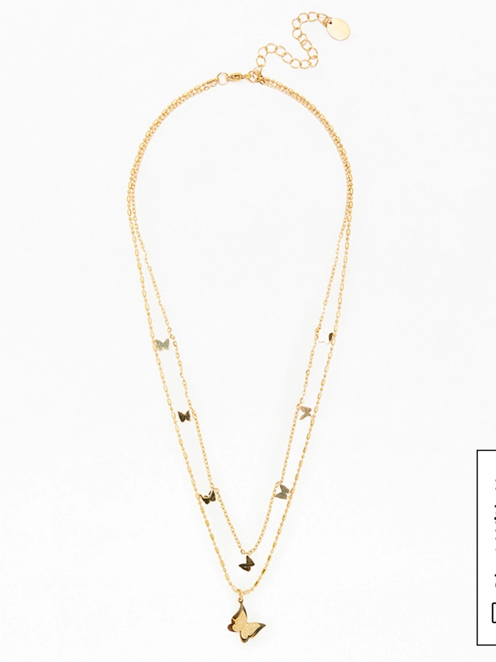 LA Hearts Butterfly Layered Necklace in Gold Like New